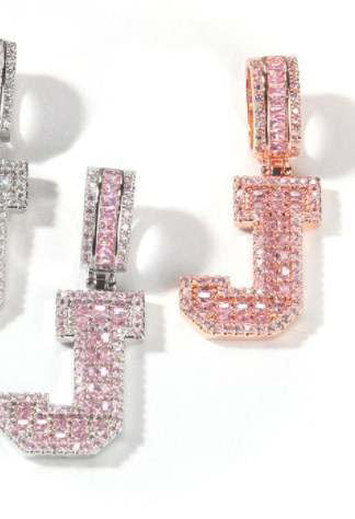 Pink Varsity Initial Necklace